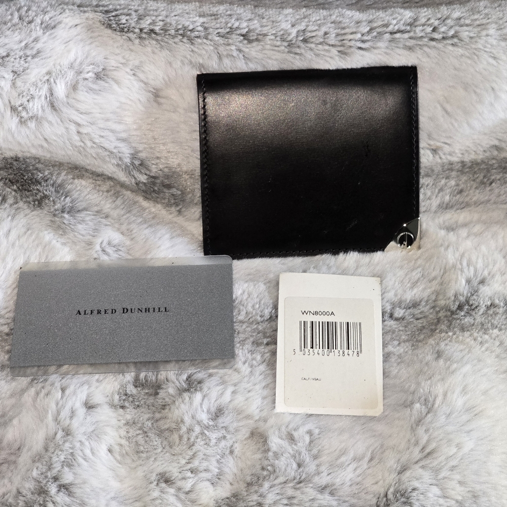 Alfred Dunhill Black Calf Leather Coin‎ Wallet Purse.